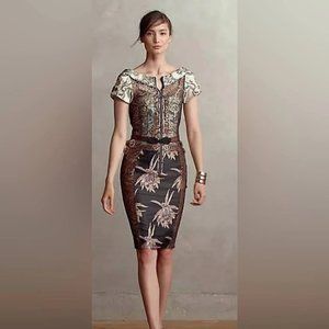 Byron Lars Embroidered Brocade Dress, Size 2 Petite Anthropologie